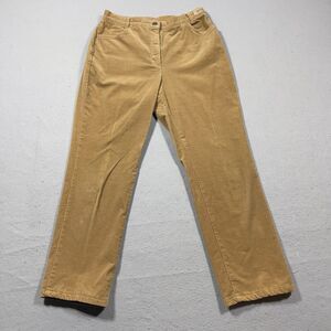 Brax Corduroy Pants Women 10R Carola Straight Leg Tan Casual Preppy Comfort